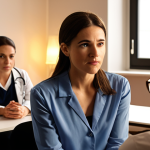 **

Prompt: An experienced, empathetic psychologist in a modern office setting, actively listening to a diverse group of patients. The scene should convey trust, understanding, and the importance of real-world experience in psychology, moving beyond just certifications. Focus on warm lighting and a comforting atmosphere.

**
