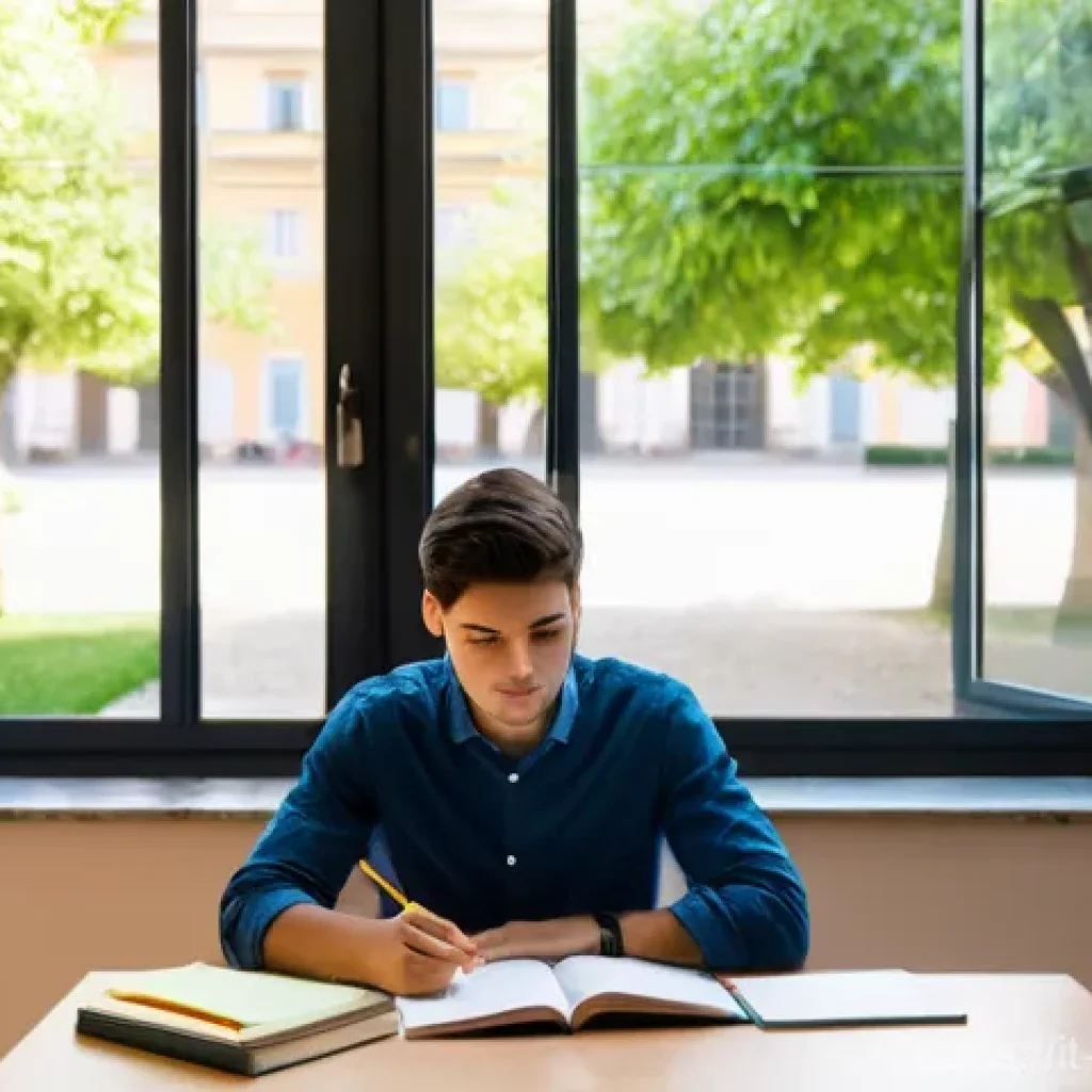 임상심리사 시험 합격을 위한 자기 관리 - Strategic Study and Mindful Breaks**

*   **Subject**: A focused Italian student, approximately 20-2...