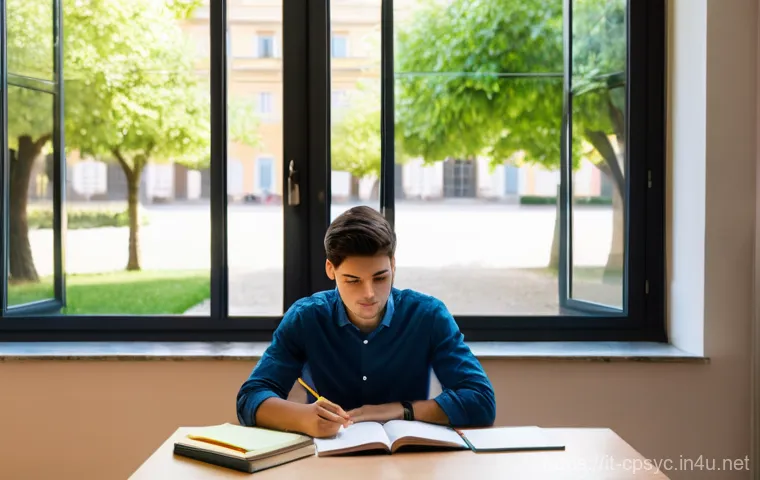 임상심리사 시험 합격을 위한 자기 관리 - Strategic Study and Mindful Breaks**

*   **Subject**: A focused Italian student, approximately 20-2...