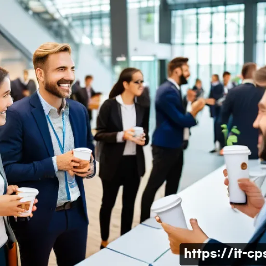 임상심리사 취업 성공 비결 - A professional networking scene at an international psychology conference in Milan, Italy, featuring...