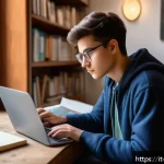 임상심리사의 실기시험 준비법 - A focused young adult student studying at a cozy desk in a bright Italian apartment, surrounded by p...