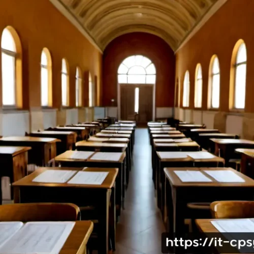 임상심리사 국가자격시험 문제 유형 - Photorealistic Italian clinical psychology licensing examination hall, wide-angle view of adult cand...